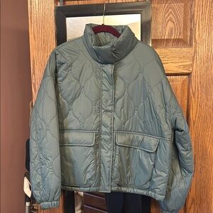 Packable Quilted Green Puffer Jacket